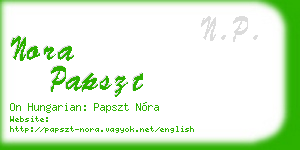 nora papszt business card